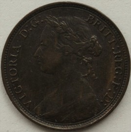 HALFPENCE 1880  VICTORIA SCARCE GVF