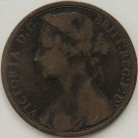 PENNIES 1875 H VICTORIA WIDE DATE F85 RARE F