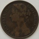 PENNIES 1877  VICTORIA WIDE DATE F91 NVF