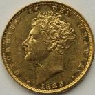 SOVEREIGNS 1825  GEORGE IV GEORGE IV BARE HEAD GVF