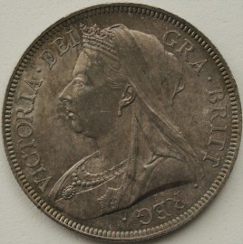 HALF CROWNS 1893  VICTORIA SUPERB TONED UNC