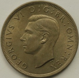 HALF CROWNS 1948  GEORGE VI SUPERB GOLD TONED  UNC