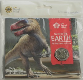 FIFTY PENCE 2020  ELIZABETH II TALES OF THE EARTH - MEGALOSAURUS PACK BU