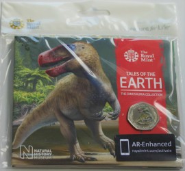 FIFTY PENCE 2020  ELIZABETH II TALES OF THE EARTH - MEGALOSAURUS PACK (COLOURED)  BU