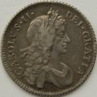 SHILLINGS 1677  CHARLES II 2ND BUST SCARCE NVF