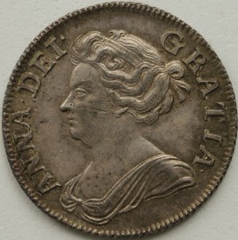 SHILLINGS 1708  ANNE PLAIN 3RD BUST ESC 1147 SUPERB  UNC.T.