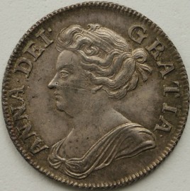 SHILLINGS 1708  ANNE PLAIN 3RD BUST ESC 1147 SUPERB  UNC.T.