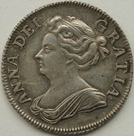 SHILLINGS 1708  ANNE PLAIN 3RD BUST ESC 1147 GEF