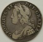SHILLINGS 1734  GEORGE II ROSES AND PLUMES SCARCE NVF/VF