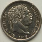 SHILLINGS 1816  GEORGE III TINY EDGE KNOCK BU