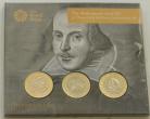 TWO POUNDS 2016  ELIZABETH II SHAKESPEARE THREE COIN PACK BU