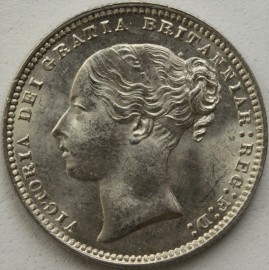 SHILLINGS 1877  VICTORIA DIE NUMBER 44 BU