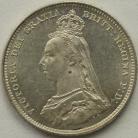 SHILLINGS 1888  VICTORIA 8 over 7 BU