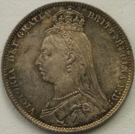 SHILLINGS 1889  VICTORIA LARGE HEAD UNC T