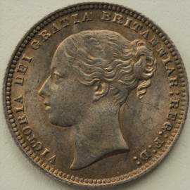 SHILLINGS 1877  VICTORIA DIE NUMBER 23 UNC LUS