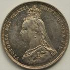 SHILLINGS 1887  VICTORIA JUBILEE HEAD PROOF ISSUE RARE UNC LUS
