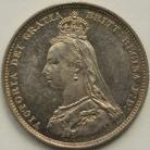 SHILLINGS 1887  VICTORIA JUBILLE HEAD PROOF ISSUE RARE UNC LUS