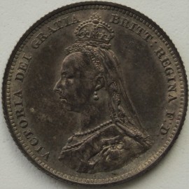 SHILLINGS 1887  VICTORIA JUBILEE HEAD  SUPERB TONED UNC