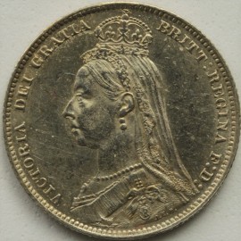 SHILLINGS 1889  VICTORIA LARGE HEAD UNC LUS