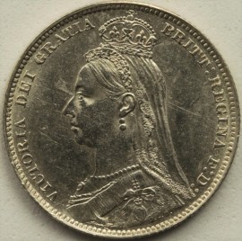 SHILLINGS 1892  VICTORIA VERY SCARCE GRADE   BU   