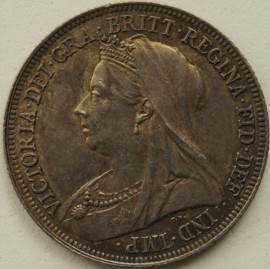 SHILLINGS 1893  VICTORIA OLD HEAD LARGE LETTERS  GEF