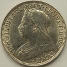 SHILLINGS 1895  VICTORIA SMALL ROSE SCARCE UNC LUS