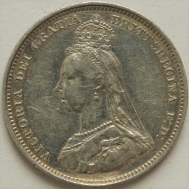 SHILLINGS 1888  VICTORIA 8 over 7 GVF