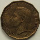 THREEPENCES BRASS 1946  GEORGE VI RARE SUPERB  UNC LUS 