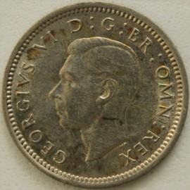 THREEPENCES SILVER 1941  GEORGE VI  GEF