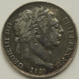 SIXPENCES 1820  GEORGE III DATE DOUBLE STRUCK NVF