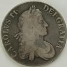 CROWNS 1667  CHARLES II 2ND BUST NONO VERY SCARCE F/GF