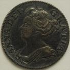 SHILLINGS 1707  ANNE 3RD BUST PLAIN EF