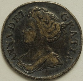 SHILLINGS 1714  ANNE ROSES AND PLUMES SCARCE GF