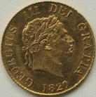 HALF SOVEREIGNS 1820  GEORGE III GEORGE III LAUREATE HEAD UNC LUS