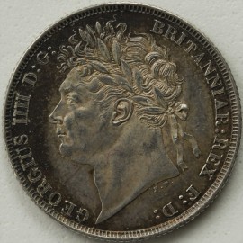 SHILLINGS 1823  GEORGE IV 1ST HEAD 2ND REVERSE VERY SCARCE GEF