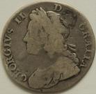 SHILLINGS 1736  GEORGE II ROSES AND PLUMES F/NF