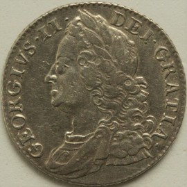SHILLINGS 1751  GEORGE II VERY RARE NEF