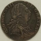 SHILLINGS 1787  GEORGE III NO HEARTS NO STOP OVER HEAD GVF