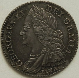 SIXPENCES 1746  GEORGE II LIMA GEF