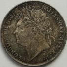 SHILLINGS 1823  GEORGE IV 1ST HEAD 2ND REVERSE VERY SCARCE - SUPERB TONED UNC