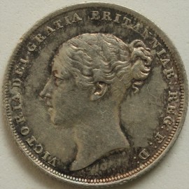 SHILLINGS 1839  VICTORIA 1ST HEAD WITH WW SCARCE EF