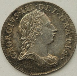 THREEPENCES SILVER 1762  GEORGE III  UNC T