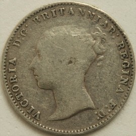 THREEPENCES SILVER 1868  VICTORIA  GF