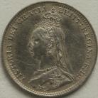 THREEPENCES SILVER 1890  VICTORIA BU