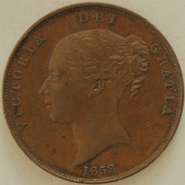 PENNIES 1858  VICTORIA NO WW NEF