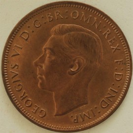 PENNIES 1940  GEORGE VI DOUBLE EXERGUAL LINE BU