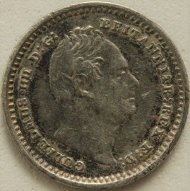 SILVER THREEHALFPENCE 1836  WILLIAM IV SCARCE VF