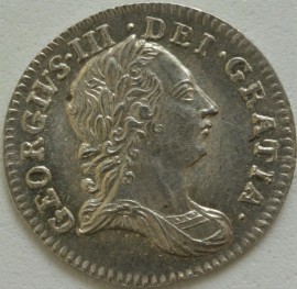 THREEPENCES SILVER 1762  GEORGE III  BU