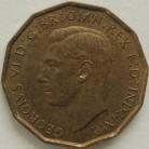 THREEPENCES BRASS 1939  GEORGE VI SCARCE UNC T