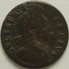 HALFPENCE 1700  WILLIAM III UNBARRED 'A' IN BRITANNIA NF